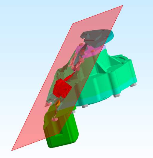 Below a section plane being edited